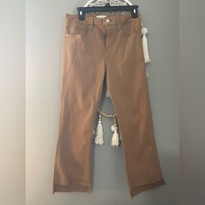 FRAME 'Le Crop Mini Boot' jeans, camel brown wash